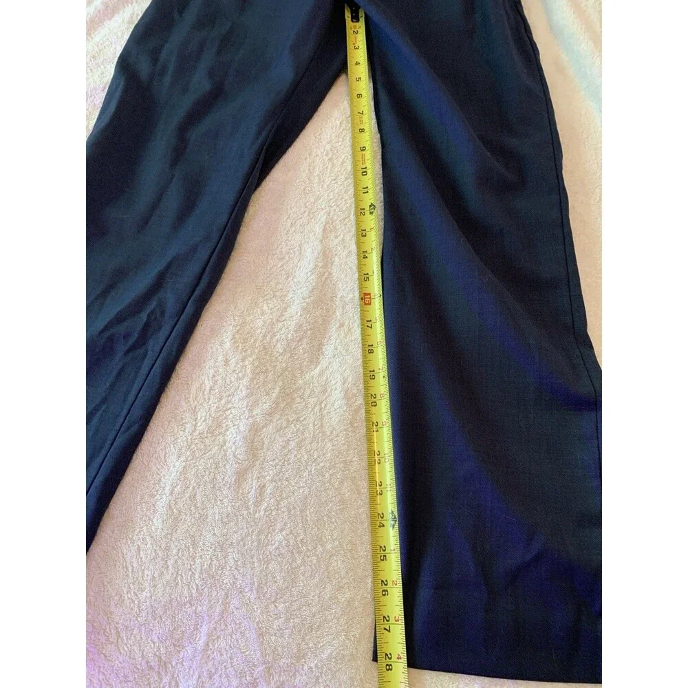 Tommy Hilfiger Pants Men 34WX30L Dark Blue Classic Fit Wool Blend Dress Business